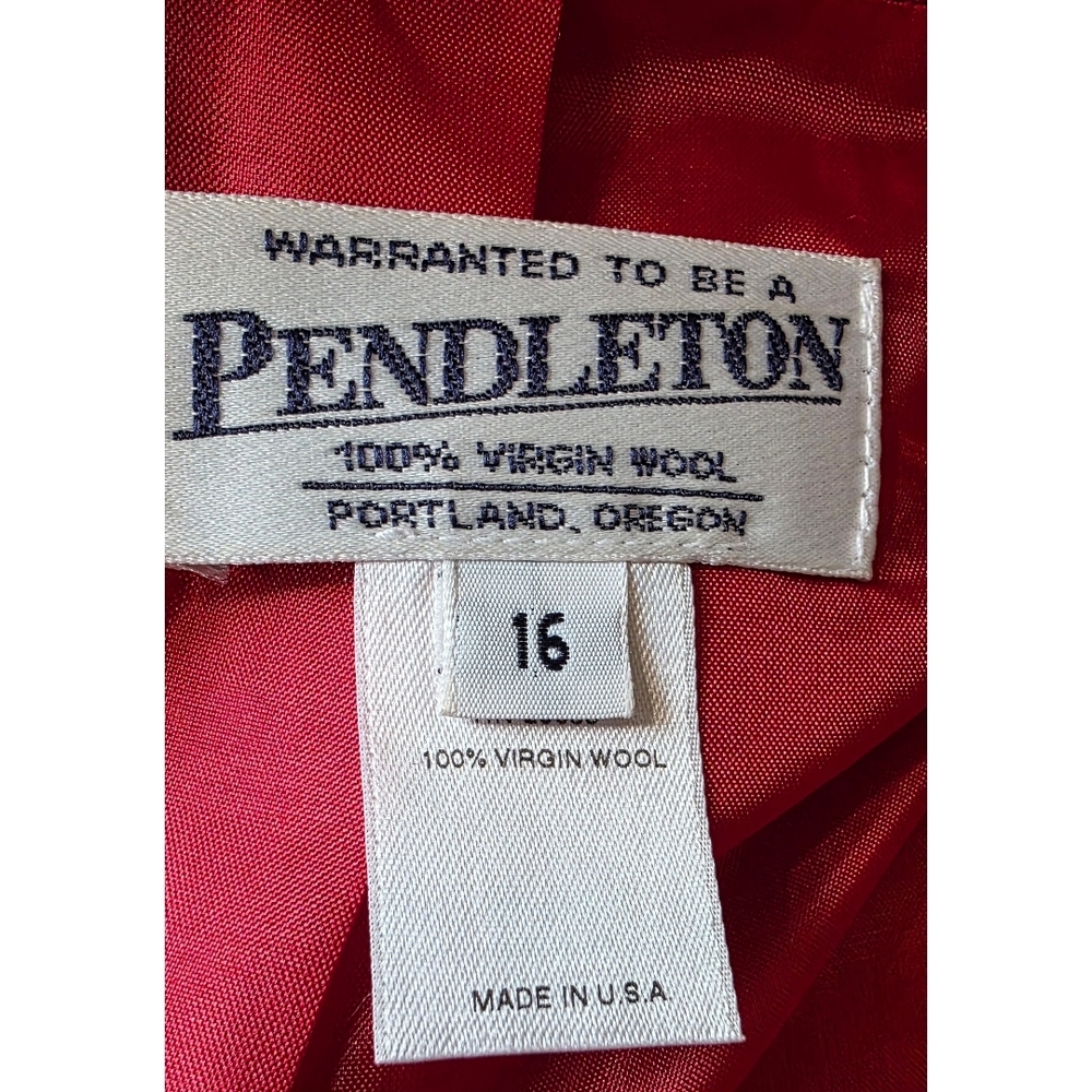 Pendleton Vintage Red Virgin Wool Blazer Made in USA Size 16 - Picture 11 of 14